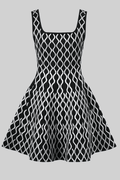 NELA PLAID MINI DRESS BLACK